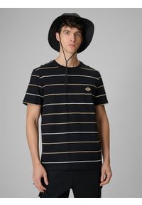 4f - 4F T-shirt regular z nadrukiem męski - czarny M. Okazja: na co dzień. Kolor: czarny. Materiał: dzianina, bawełna, materiał. Wzór: nadruk. Styl: casual, klasyczny #1