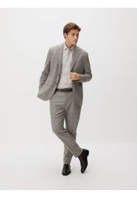 Reserved - Koszula slim z bawełny egipskiej - jasnoszary. Kolor: szary. Materiał: bawełna