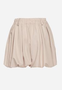 Born2be - Beżowe Szorty z Wiskozą o Fasonie Bombki Kolindra. Okazja: na co dzień. Kolor: beżowy. Materiał: wiskoza. Styl: elegancki, casual #7