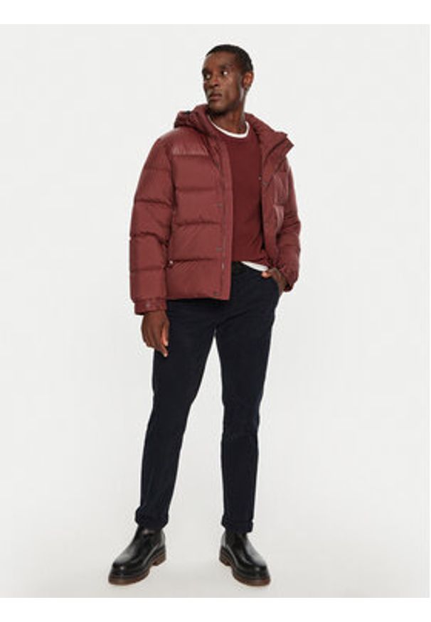 TOMMY HILFIGER - Tommy Hilfiger Kurtka puchowa MW0MW36569 Bordowy Regular Fit. Kolor: czerwony. Materiał: syntetyk