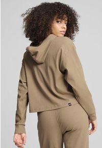 Puma - Damska bluza z kapturem ESS ELEVATED PUMA Oak Branch Beige. Typ kołnierza: kaptur. Kolor: beżowy
