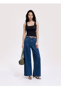 Reserved - Jeansy wide leg - niebieski. Kolor: niebieski #1