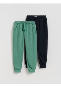 Reserved - Dresowe joggery 2 pack - zielony. Kolor: zielony. Materiał: dresówka