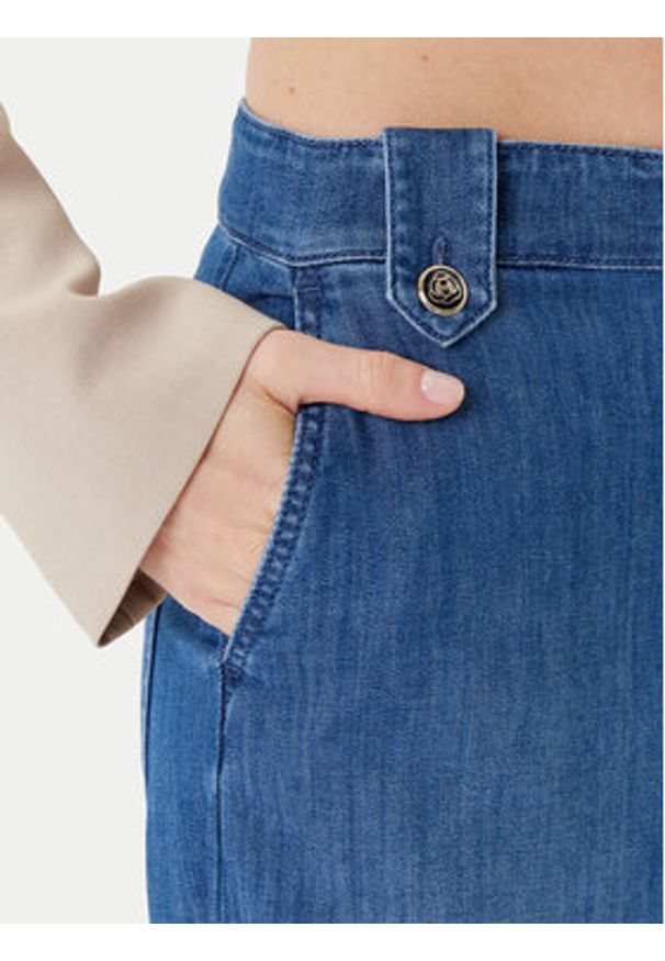 Marella Jeansy 2523186154 Granatowy Wide Leg. Kolor: niebieski