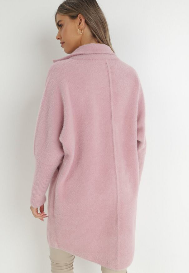 Born2be - Różowy Płaszcz z Bawełną Oversize Klepheia. Okazja: na co dzień. Kolor: różowy. Materiał: bawełna. Wzór: jednolity. Styl: casual