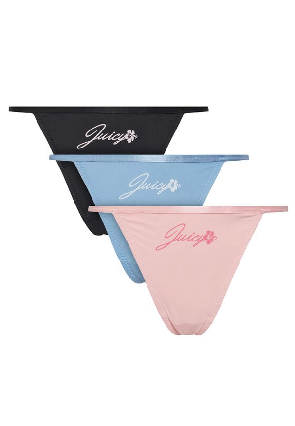 Juicy Couture Komplet stringów JCTUS125960 Kolorowy. Materiał: syntetyk. Wzór: kolorowy