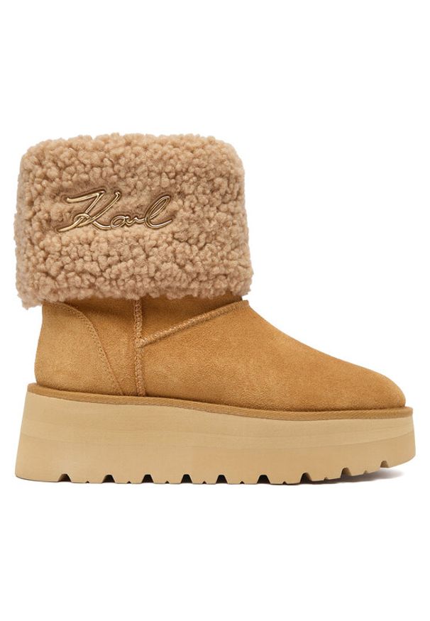 Karl Lagerfeld - KARL LAGERFELD Śniegowce KL48653 Brązowy. Kolor: brązowy. Materiał: zamsz, skóra
