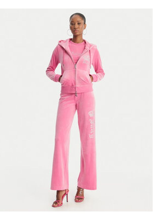 Juicy Couture Bluza Gothic Crown JCBAS126805 Różowy Slim Fit. Kolor: różowy. Materiał: syntetyk