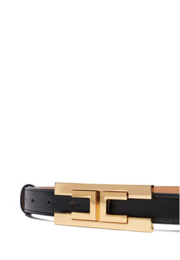 Elisabetta Franchi Pasek Damski CT-72S-57E2-V220 Czarny. Kolor: czarny. Materiał: skóra