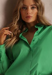 Renee - Zielona Koszula Bawełniana Aquida. Kolor: zielony. Materiał: bawełna. Długość rękawa: długi rękaw. Długość: długie #7