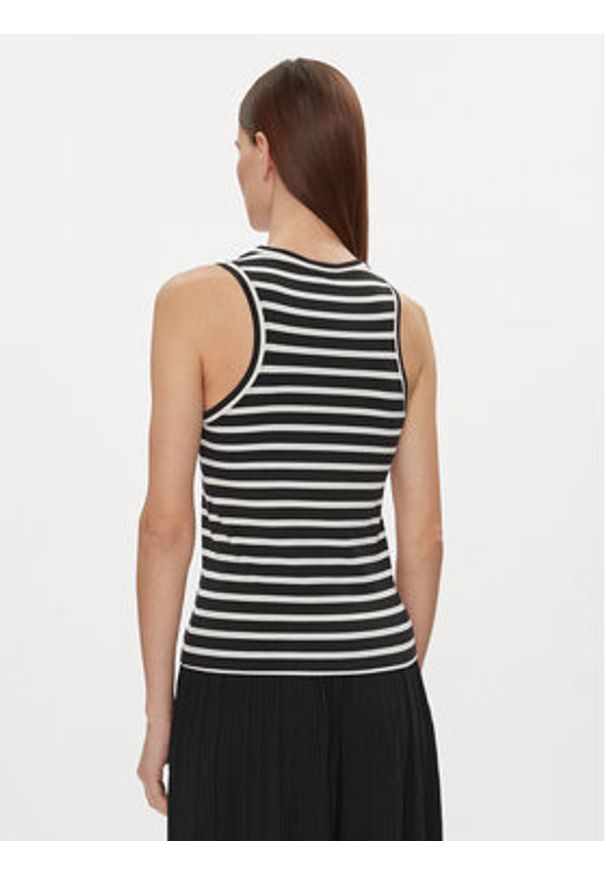 TOMMY HILFIGER - Tommy Hilfiger Top WW0WW40590 Czarny Slim Fit. Kolor: czarny. Materiał: wiskoza