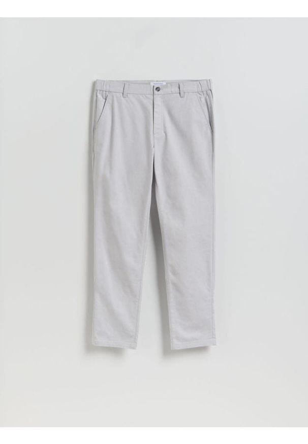 Reserved - Spodnie chino slim fit - jasnoszary. Kolor: szary. Materiał: tkanina, bawełna