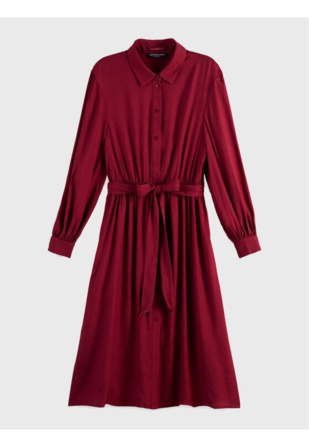 Scotch & Soda Sukienka koszulowa 168917 Bordowy Regular Fit. Kolor: czerwony. Materiał: wiskoza. Typ sukienki: koszulowe