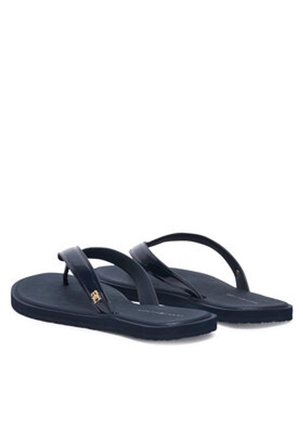 TOMMY HILFIGER - Tommy Hilfiger Japonki Th Scandi Shiny Summer Sandal FW0FW09446 Granatowy. Kolor: niebieski. Materiał: skóra