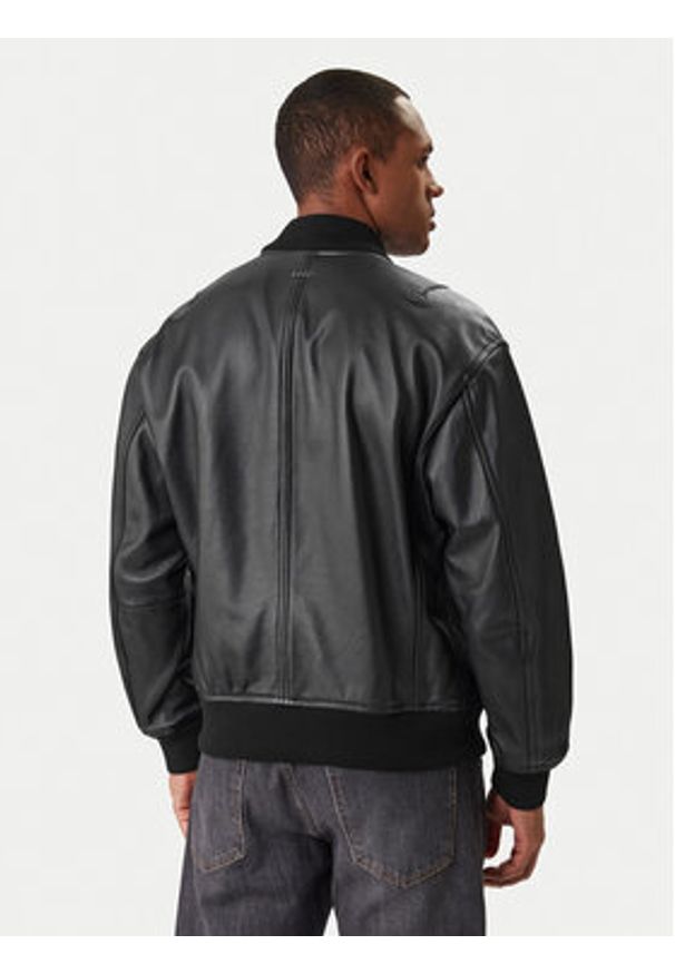 BOSS Kurtka skórzana Jakri 50552151 Czarny Regular Fit. Kolor: czarny. Materiał: skóra