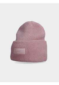 4f - Czapka zimowa damska. Kolor: różowy. Sezon: zima #1