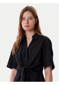 TOMMY HILFIGER - Tommy Hilfiger Sukienka codzienna WW0WW45836 Czarny Regular Fit. Okazja: na co dzień. Kolor: czarny. Materiał: len, wiskoza. Typ sukienki: proste. Styl: casual #4