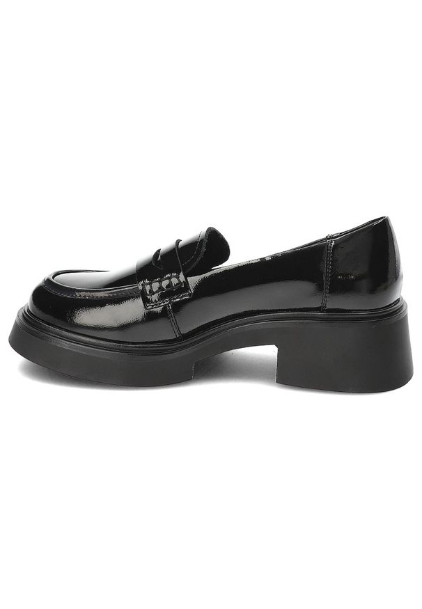 Czarne Mokasyny S.Barski Eleganckie Obuwie Damskie. Wysokość cholewki: za kolano. Kolor: czarny. Materiał: materiał. Styl: elegancki