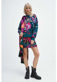 medicine - Medicine sweter damski kolor zielony lekki. Kolor: zielony. Materiał: dzianina. Długość rękawa: długi rękaw. Długość: długie #4