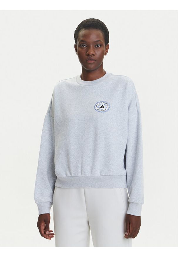 Adidas - adidas Bluza Farmers Market Graphic JM4210 Szary Loose Fit. Kolor: szary. Materiał: bawełna, syntetyk