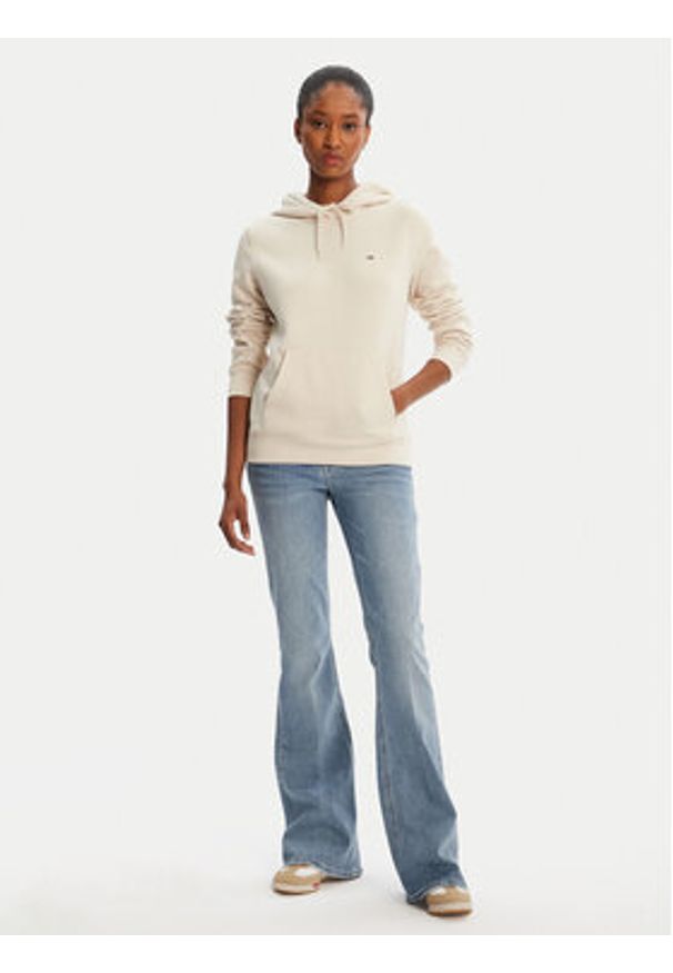 Tommy Jeans Bluza Flag DW0DW19958 Beżowy Regular Fit. Kolor: beżowy. Materiał: bawełna