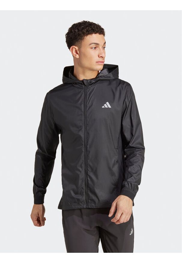 Adidas - Wiatrówka adidas Performance. Kolor: czarny. Sport: bieganie
