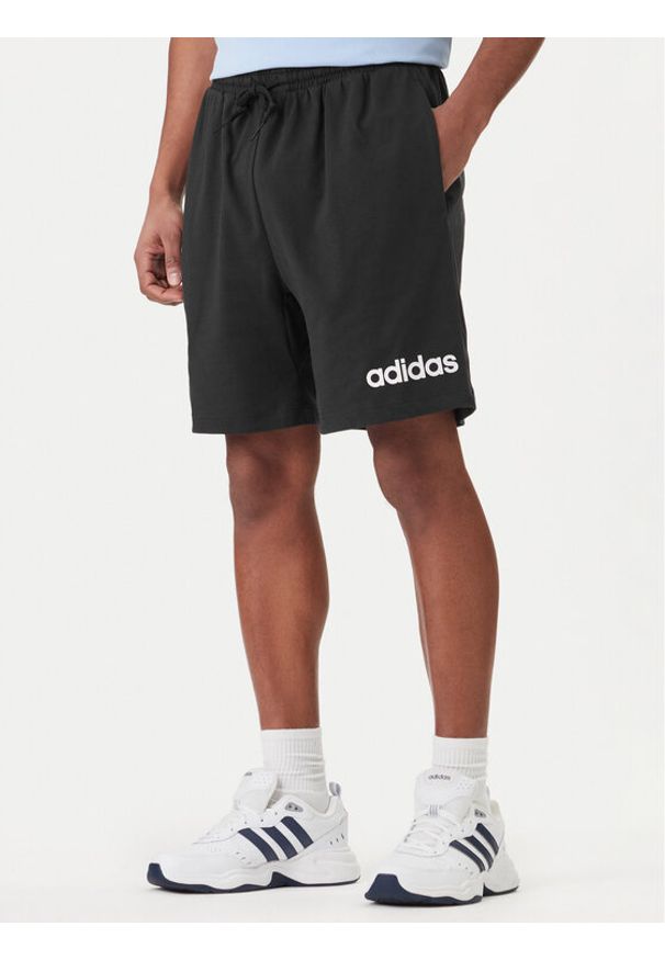 Adidas - adidas Szorty sportowe Essentials Linear JE9012 Czarny Regular Fit. Kolor: czarny. Materiał: bawełna. Styl: sportowy