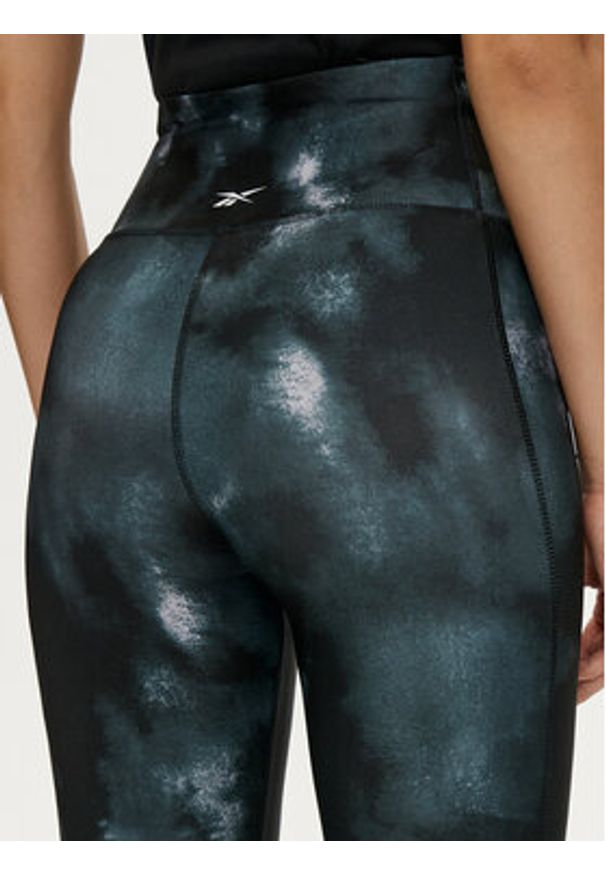 Reebok Legginsy Id Train Aop 100034952 Czarny Slim Fit. Kolor: czarny. Materiał: syntetyk