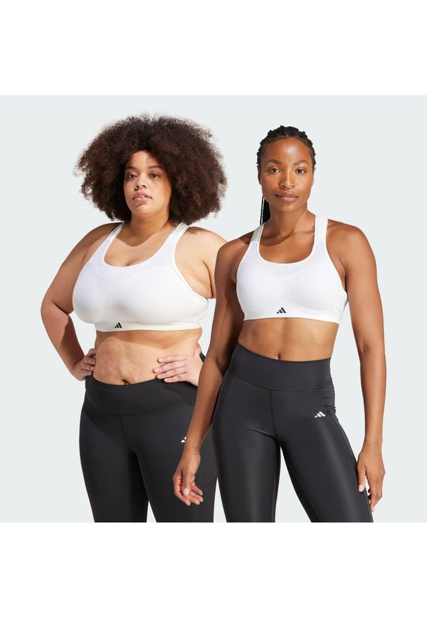 Adidas - Biustonosz TLRD Impact Training High-Support. Kolor: biały. Materiał: materiał. Sport: fitness