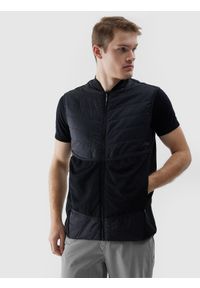 4f - 4F Bezrękawnik do biegania w terenie z wypełnieniem Primaloft Black Eco męski - czarny XXL. Typ kołnierza: kołnierzyk stójkowy. Kolor: czarny. Materiał: dzianina, materiał, tkanina, poliester. Długość rękawa: bez rękawów. Technologia: Primaloft. Długość: długie. Wzór: gładki. Sport: bieganie, fitness #1