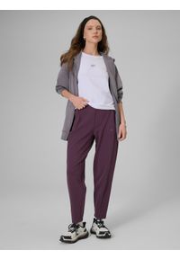 4f - 4F T-shirt slim gładki damski - biały S. Okazja: na co dzień. Kolor: biały. Materiał: materiał. Wzór: gładki. Styl: casual, sportowy #2