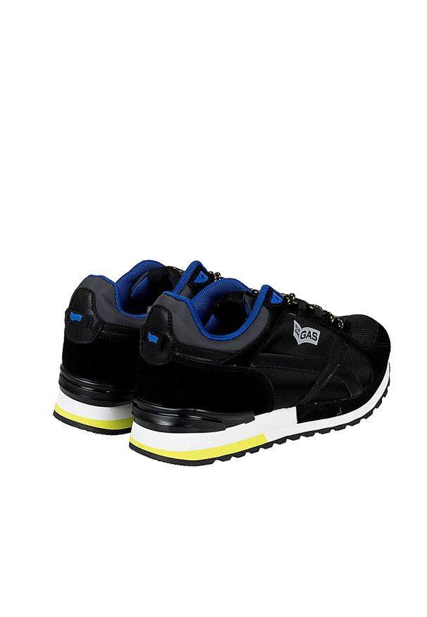 Gas Sneakersy "Desmo MIX" | GAM223300 | Desmo MIX | Mężczyzna | Czarny. Kolor: czarny. Materiał: skóra ekologiczna, tkanina. Wzór: aplikacja