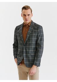 Pako Lorente - PAKO LORENTE – Szara marynarka męska w kratę. Okazja: na co dzień. Kolor: szary. Materiał: elastan, wiskoza, poliester. Styl: casual