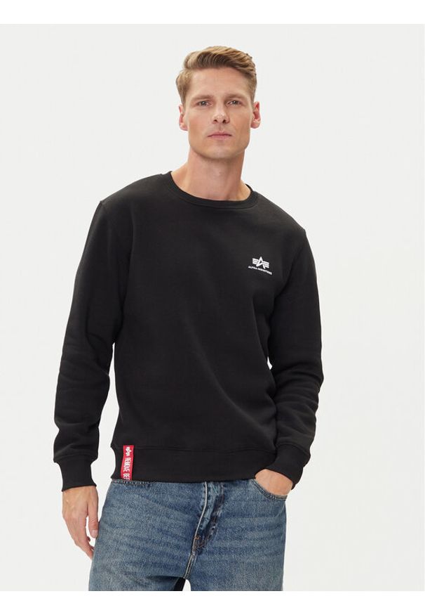 Alpha Industries Bluza Basic 188307 Czarny Regular Fit. Kolor: czarny. Materiał: bawełna