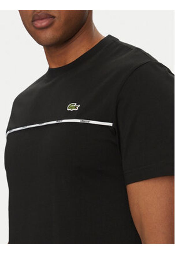 Lacoste T-Shirt TH9842 Czarny Regular Fit. Kolor: czarny. Materiał: bawełna
