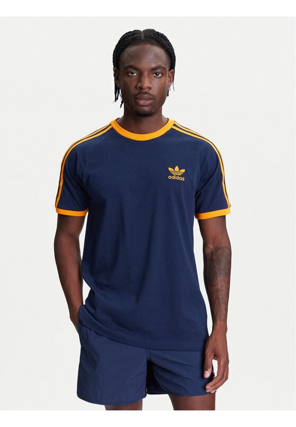 Adidas - adidas T-Shirt adicolor Classics 3-Stripes KA0472 Granatowy Slim Fit. Kolor: niebieski. Materiał: bawełna