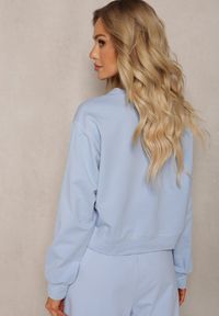 Renee - Jasnoniebieska Oversize Bluza z Bawełny o Krótkim Fasonie Sibolla. Kolor: niebieski. Materiał: bawełna. Długość: krótkie