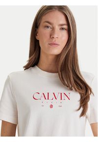 Calvin Klein Jeans T-Shirt Cktail Concept LV047E813G Biały Regular Fit. Kolor: biały. Materiał: bawełna #4