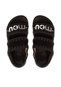 Mou Sandały New Bio Sandal SW461001A Czarny. Kolor: czarny. Materiał: zamsz, skóra