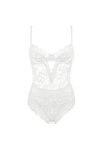 Intica - Body koronkowe na romantyczne wieczory Licia. Kolor: biały. Materiał: koronka. Wzór: koronka