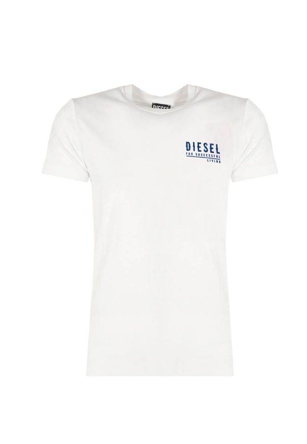 Diesel T-shirt "T-Just" | A13872-0QIAM | Mężczyzna | Biały. Okazja: na co dzień. Kolor: biały. Materiał: bawełna. Wzór: napisy. Styl: elegancki, casual