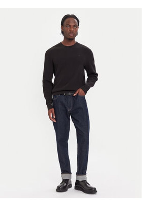 Calvin Klein Sweter LV04LB327G Czarny Regular Fit. Kolor: czarny. Materiał: bawełna
