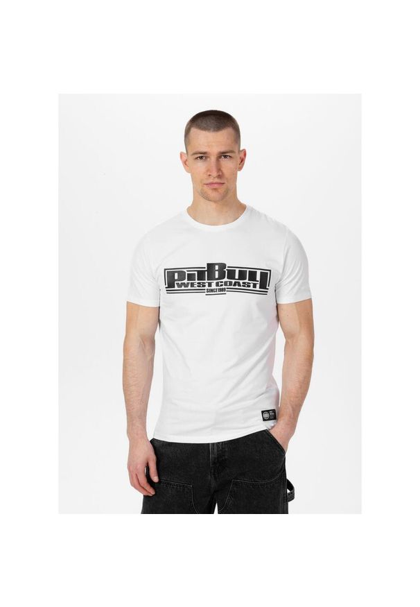 PITBULL - Koszulka męska Pitbull Slim Fit Classic Boxing. Kolor: czarny, biały, wielokolorowy. Materiał: bawełna