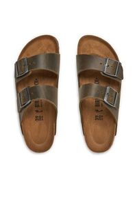 Birkenstock Klapki Arizona 1027039 Khaki. Kolor: brązowy. Materiał: skóra #6