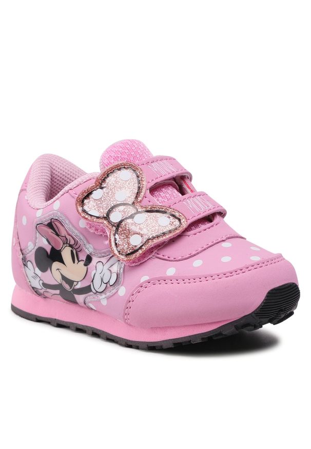 Sneakersy Minnie Mouse CP23-5780-2DSTC Pink 1. Kolor: różowy. Materiał: skóra. Wzór: motyw z bajki
