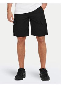 Only & Sons Szorty materiałowe Loc Cargo 22029214 Czarny Regular Fit. Kolor: czarny. Materiał: bawełna