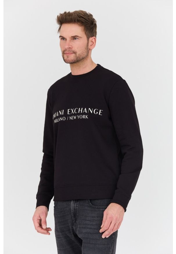 Armani Exchange - ARMANI EXCHANGE Czarna męska bluza, Rozmiar L. Kolor: czarny