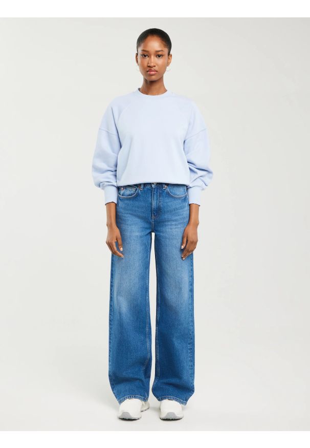 Big-Star - Bluza damska z nadrukiem 3d niebieska Jean 400. Okazja: na co dzień. Kolor: niebieski. Materiał: bawełna. Wzór: nadruk. Styl: casual, elegancki, sportowy