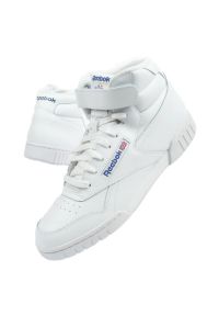 Buty Reebok EX-0-FIT 100000108 białe. Wysokość cholewki: przed kolano. Zapięcie: rzepy. Kolor: biały. Materiał: skóra ekologiczna. Szerokość cholewki: normalna