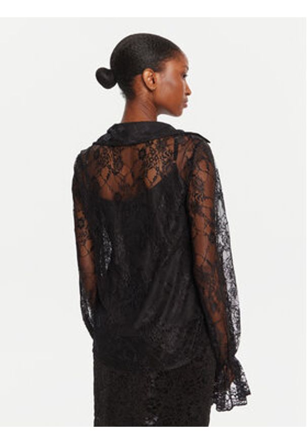 KAOS Koszula Camicie RI1TZ004 0001 Czarny Regular Fit. Kolor: czarny. Materiał: syntetyk